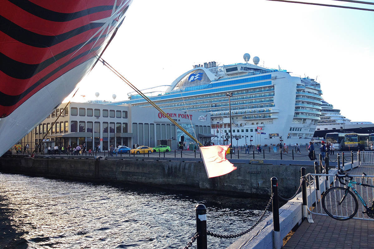 The $7 million infrastructure improvements at Ogden Point are to allow larger cruise ships to tie up in Victoria waters. It will expand South B Pier more than 55 metres beyond what is already present. (File photo)