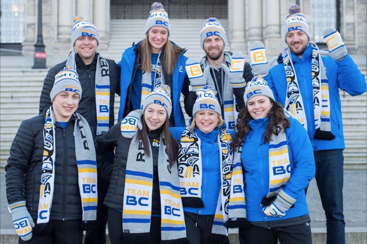 On Wednesday, Feb. 6, members of Team BC unveil their new uniforms with Lisa Beare, Minister of Tourism, Arts and Culture, at the B.C. Legislature ahead of the 2019 Canada Winter Games in Red Deer. (Keri Coles/News staff)