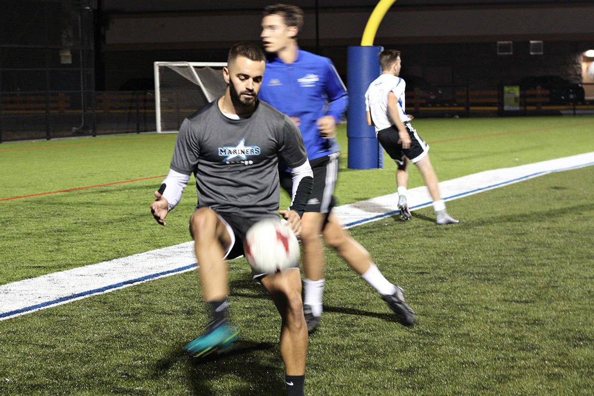 VIU Mariners player Victor Blasco at NDSS Community Field. (GREG SAKAKI/The News Bulletin)