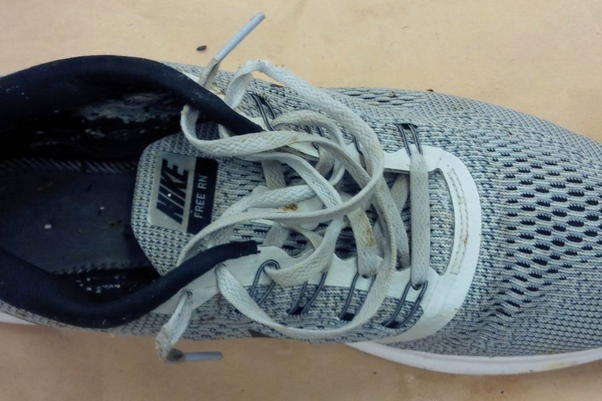 The shoe that was on the human foot that washed up on a beach in West Vancouver on Sept. 3, 2018. (Handout)