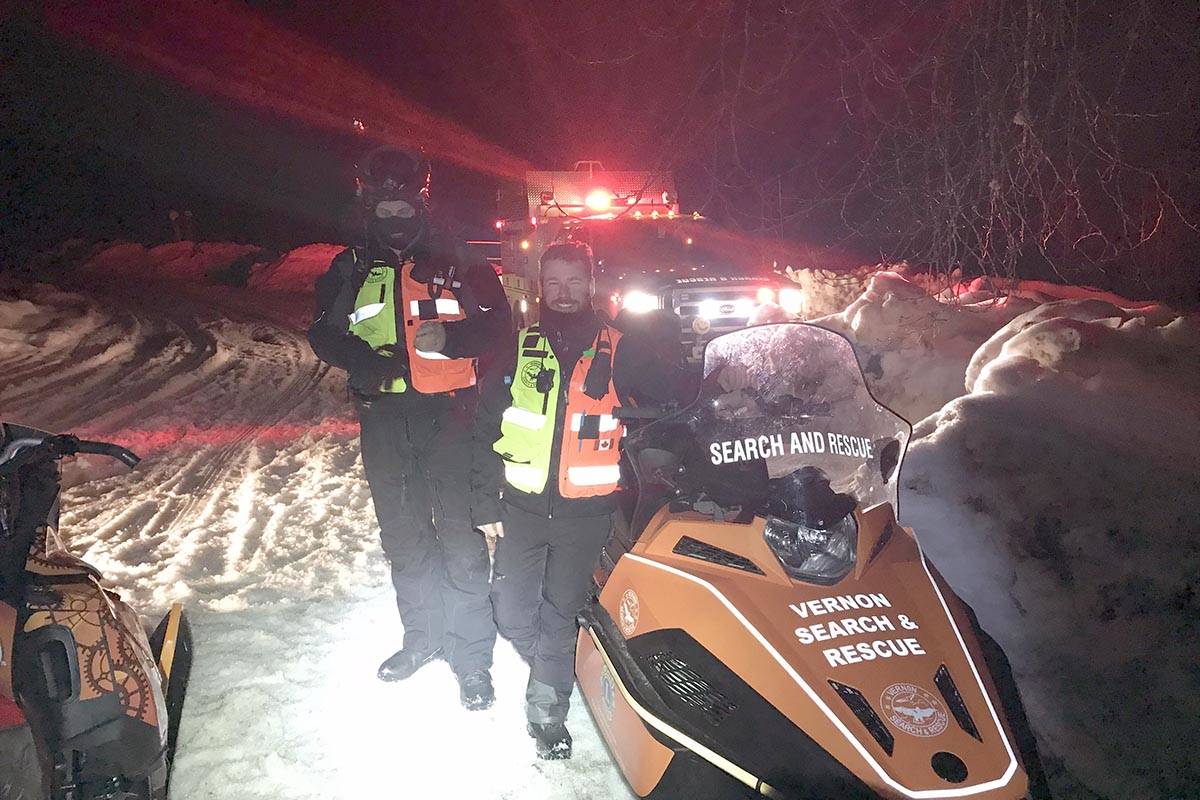 Vernon SAR head out on a search on Hunters Range, winter 2018. (Photo contributed)