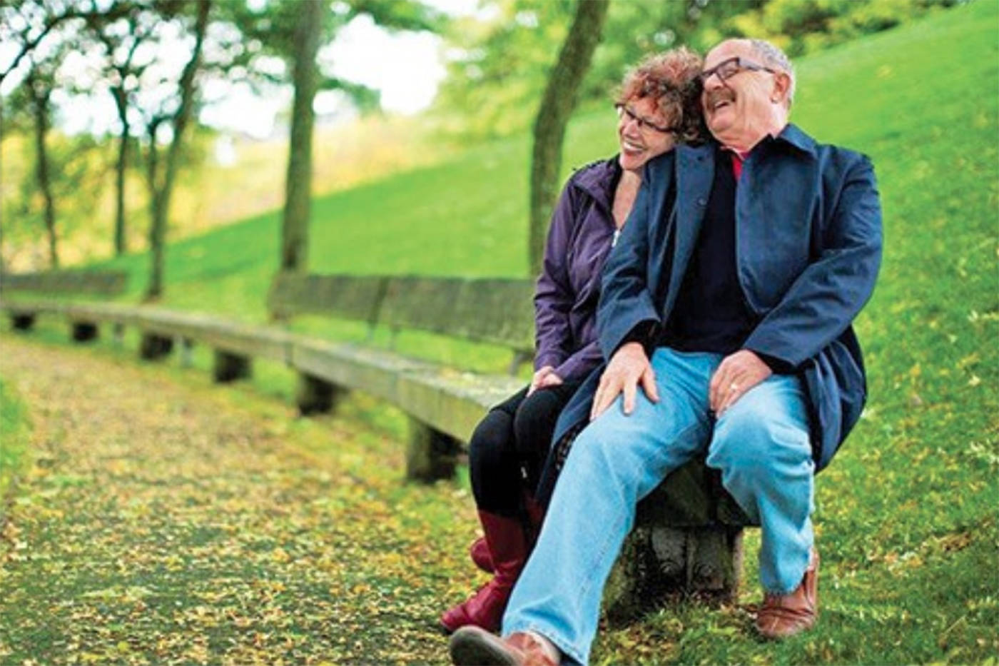 Patrick Lane laughs with partner Lorna Crozier. (File photo)