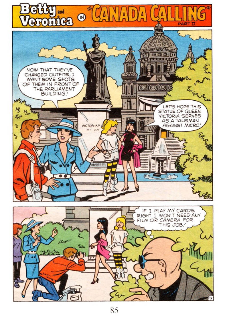 Archie comic characters Betty, Veronica and FP Jones visit Victoria 23 years apart