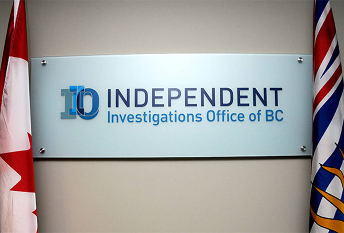 IIO BC is a civilian oversight agency that investigates incidents involving police officers that result in death or serious harm to determine whether or not an officer may have committed an offence. (Black Press Media file photo)