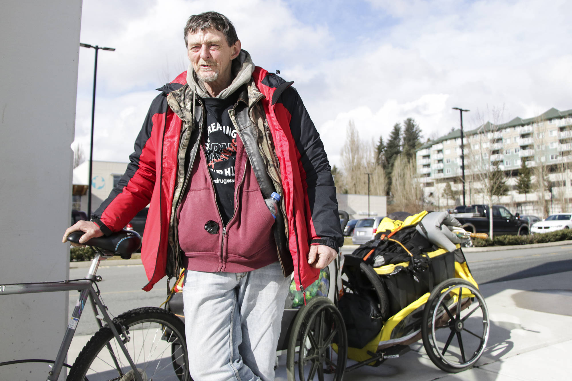 Harvey Clause, an Abbotsford homeless man and advocate, reflects on a few fatal overdoses over the past few weeks. Clause says grieving while homeless holds distinct challenges with little for privacy and little time to process grief. Dustin Godfrey/Abbotsford News