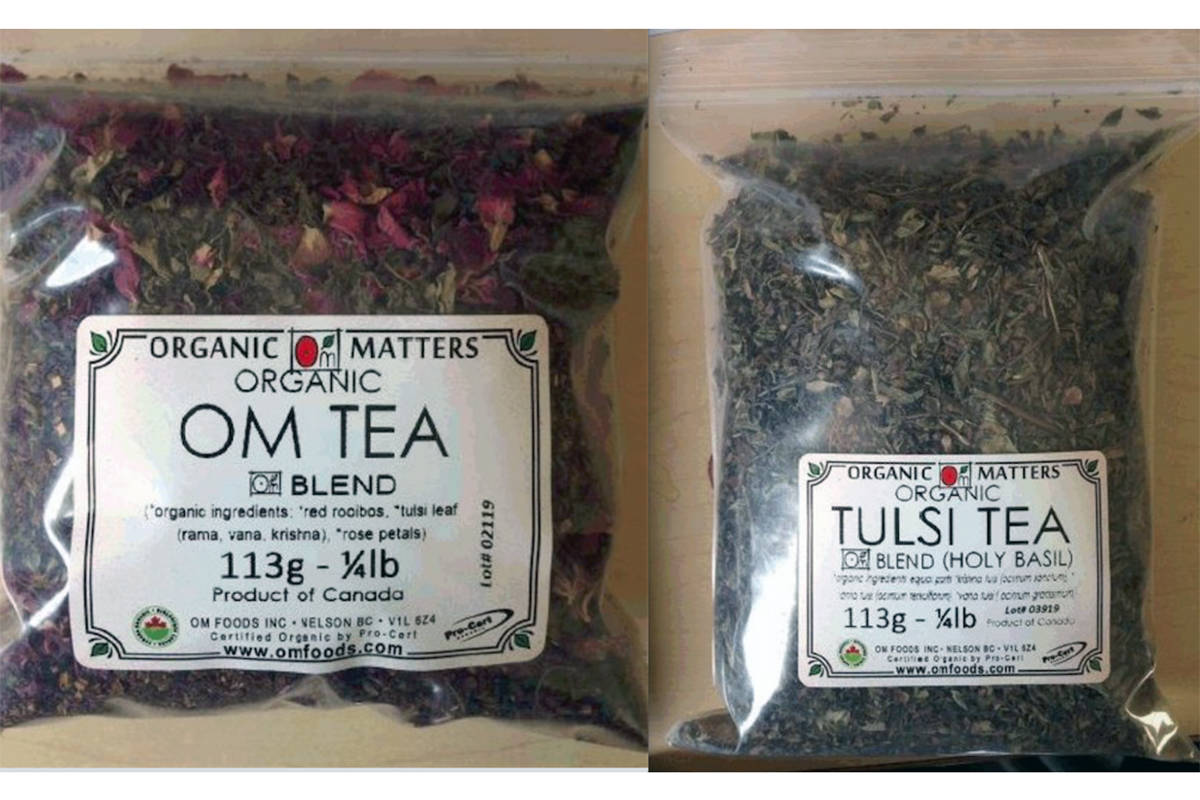 Organic Matters brand Teas recalled.