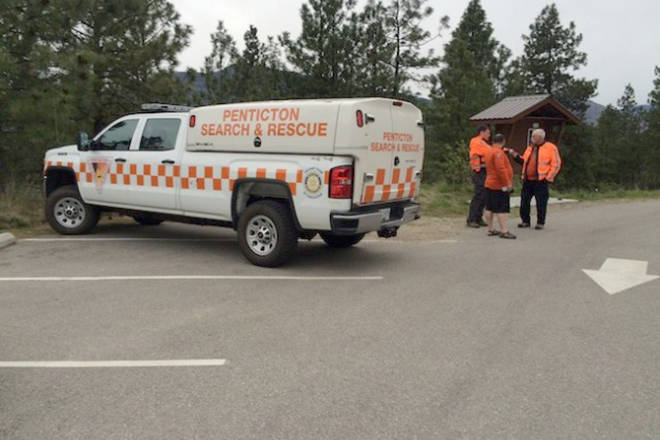 Penticton Search and Rescue on scene at a 2018 rescue at Skaha Bluffs. (File Photo)