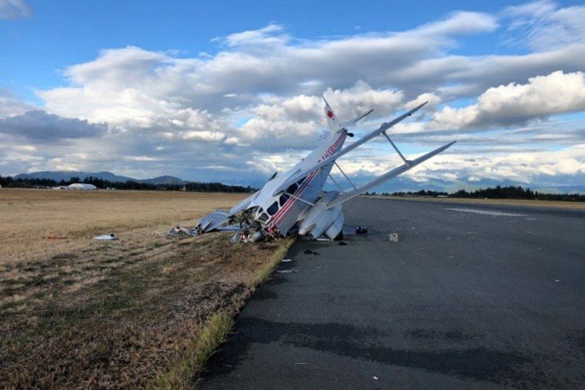 A report has been released on the crash of a plane last August at Abbotsford International Airport.                                Abbotsford Airport Authority photo