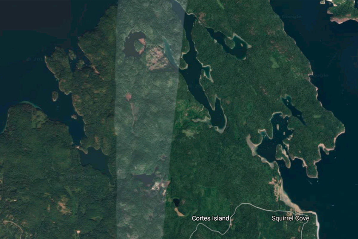 An 11-year-old boy died in an ATV rollover near Squirrel Cove, Cortes Island on March 28, 2019. Image from Google Maps