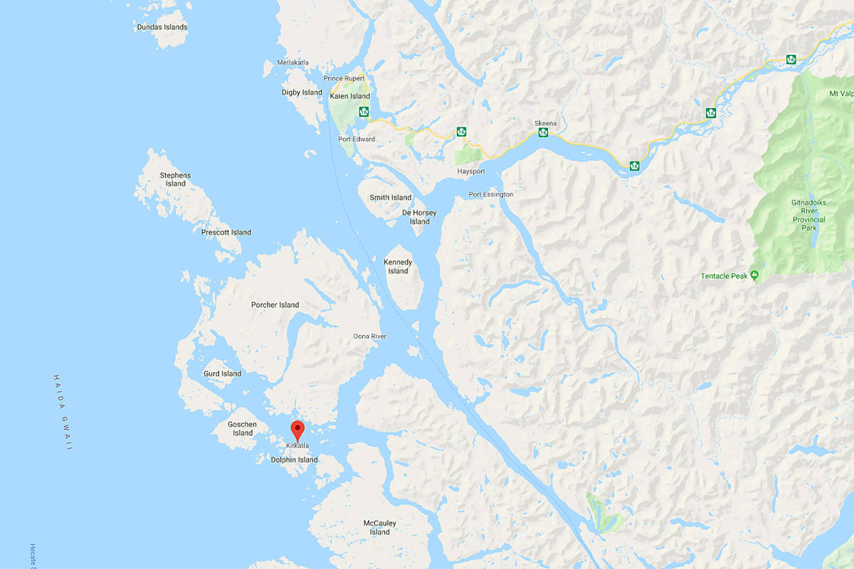 Prince Rupert RCMP were called to investigate a homicide in Kitkatla on April 1, 2019. (Google Maps)