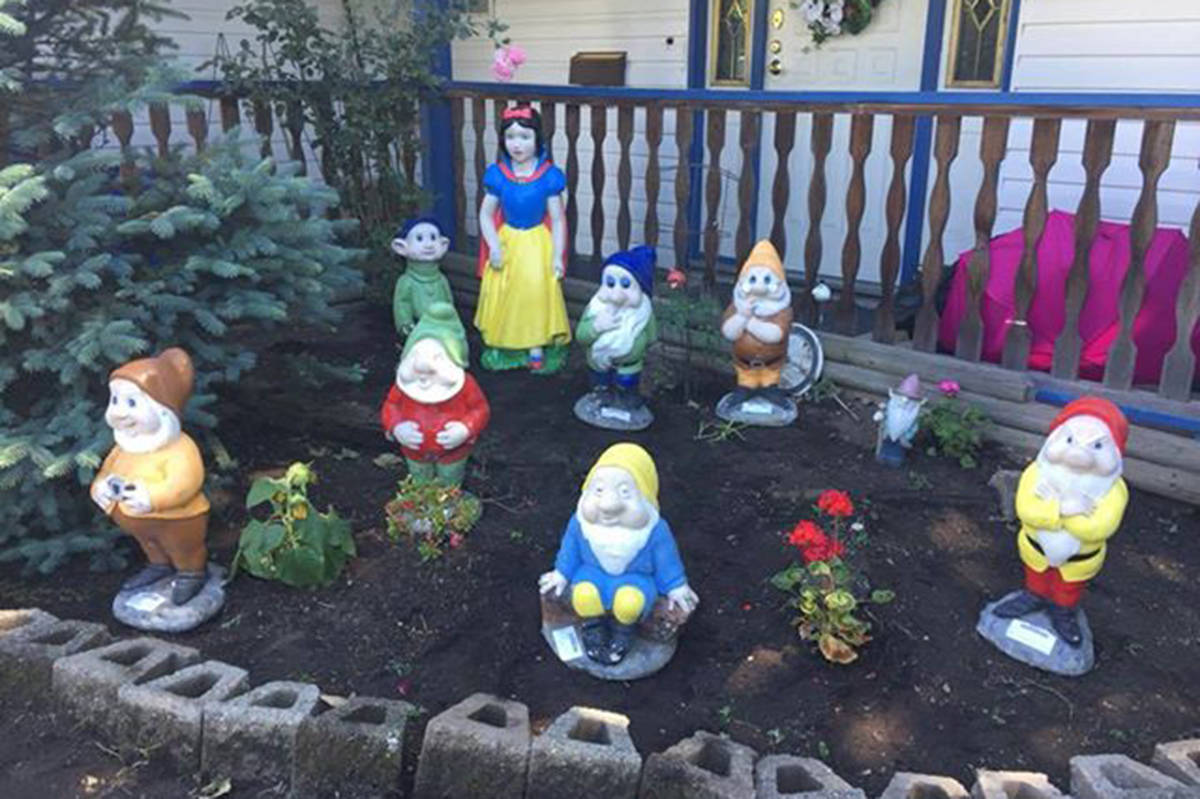 Snow White and the Seven Dwarves are a reminder of Bjorn Storness-Bliss’s lost son. They were stolen from his front yard mid-day on Easter Sunday. (Submitted)