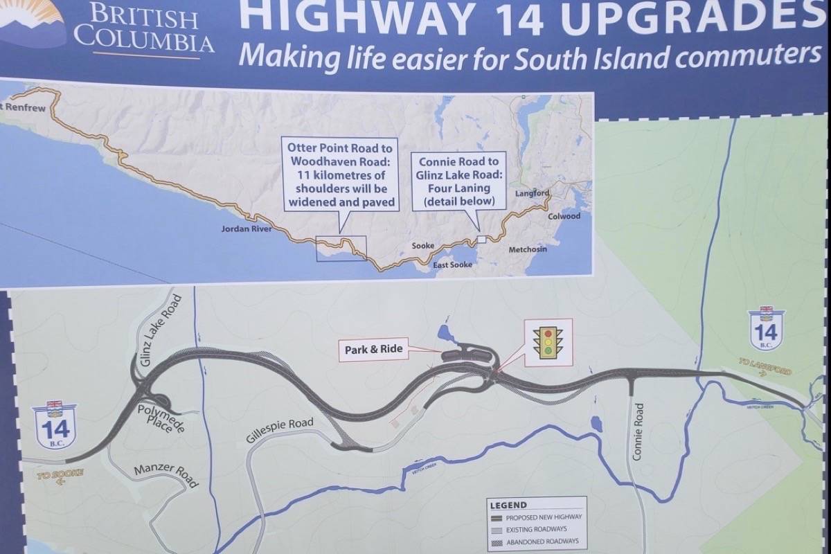 Premier John Horgan announced an $85-million improvement project for Highway 14. (Tim Collins /Sooke News Mirror )