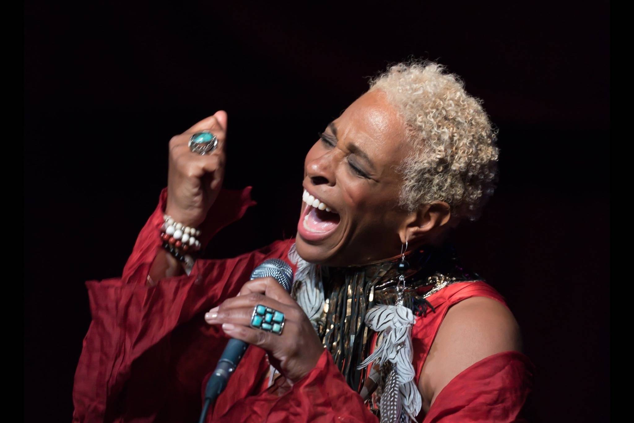 Angeline Haslett’s winning 2018 London Drugs Amateur Photographer of the Year photo of singer Shakura S’Aida at the Memorial Hall in Harrison last summer during the Harrison Festival of the Arts. (Photo by Angeline Haslett).