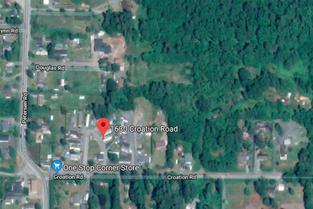 A fire broke out at a mobile home at 1630 Croation Road on Tuesday afternoon. Image from Google Maps