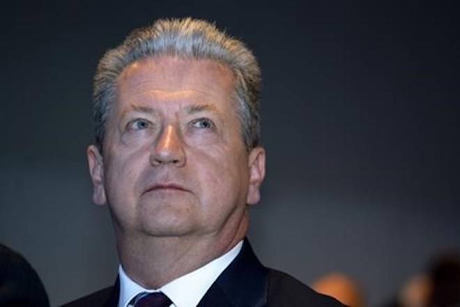 Neil Bruce, president and CEO of SNC-Lavalin, listens to proceedings at the engineering company’s annual shareholders meeting in Montreal on Thursday, May 2, 2019. Executives at SNC-Lavalin Group Inc. continue to ponder a Plan B that could see the company break up ahead of a potential criminal conviction. THE CANADIAN PRESS/Paul Chiasson