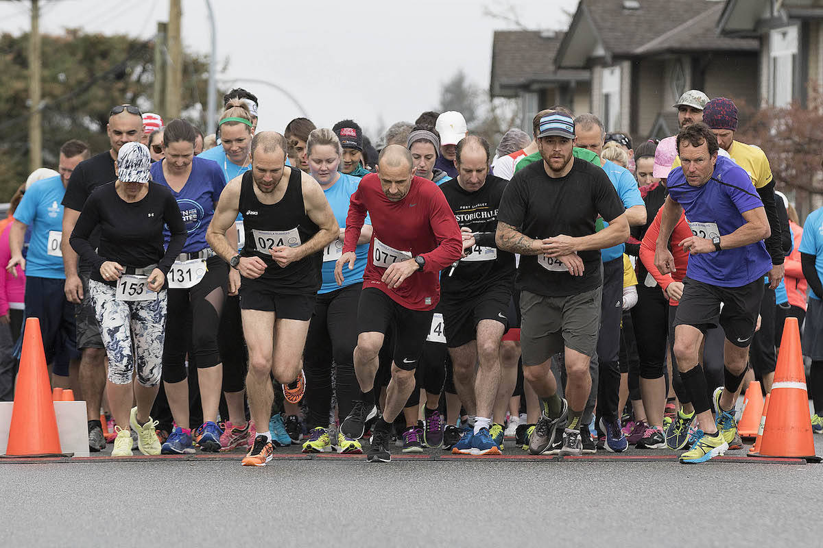 Runners at the start of a race. The second annual Defeat Depression Walk/Run for Mental Health takes place May 12. (Bob Friesen/Black Press File)