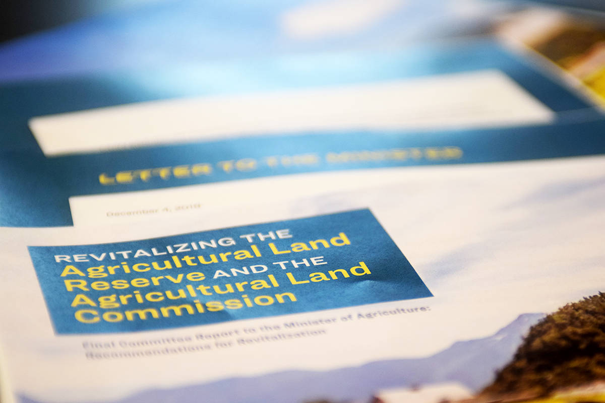 A 134-page report on protecting B.C.’s farmland that was tabled last week won’t be acted upon, the provincial ministry of agriculture says.