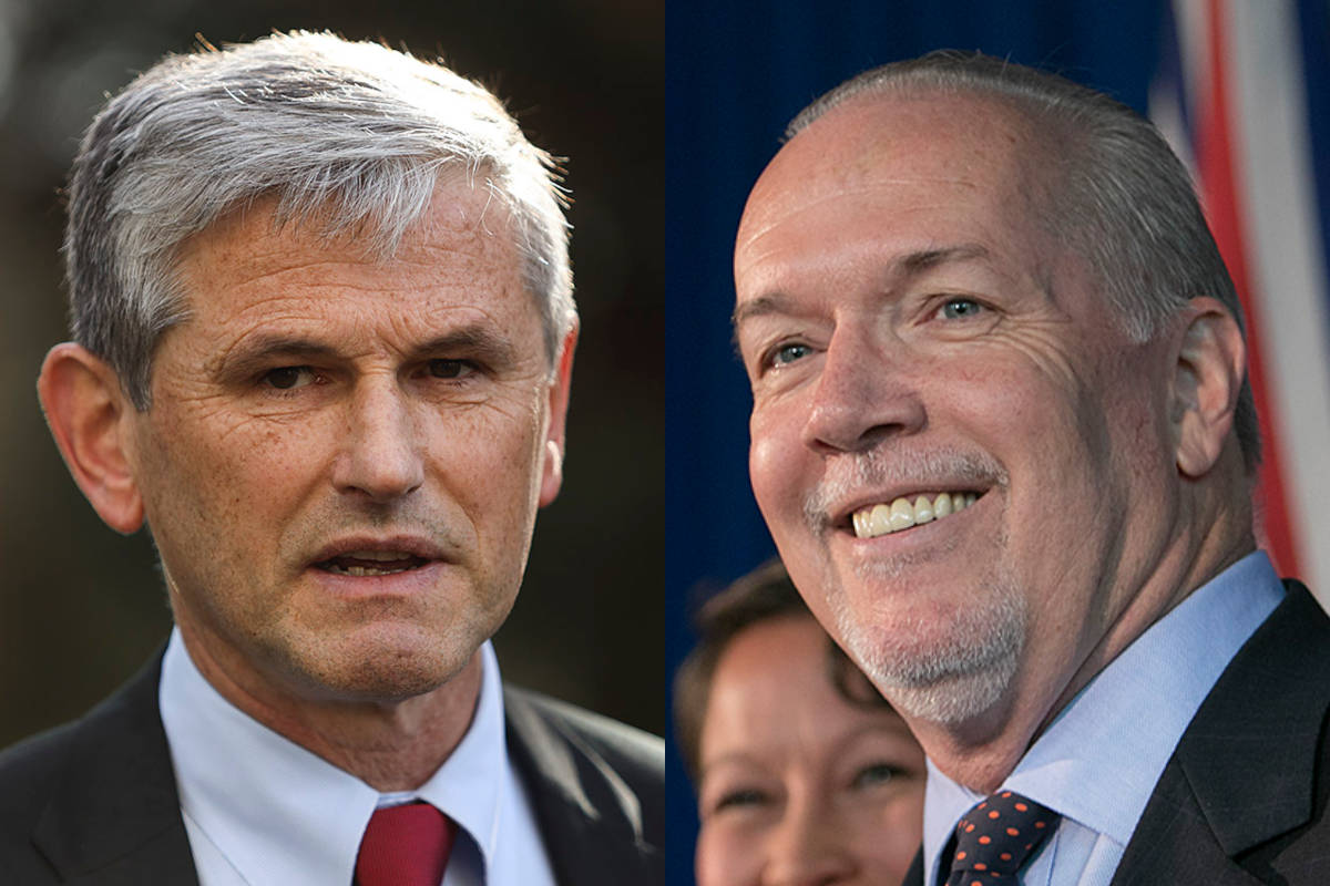 B.C. Liberal leader Andrew Wilkinson and B.C. Premier John Horgan. (Black Press Media files)