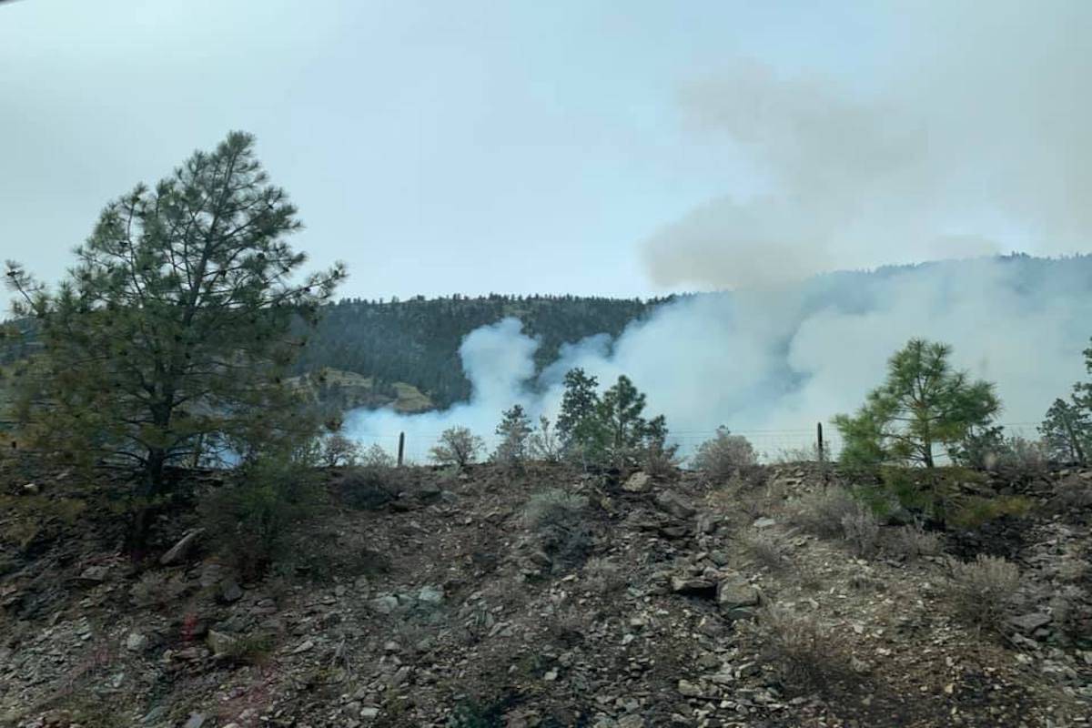 FILE – Wildfire burning in the Okanagan. (Naomi Parkman Sansome/Facebook)