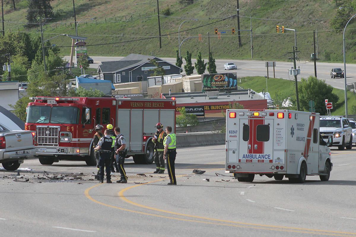 Emergency crews and investigators were on scene for five hours following a fatal crash Sunday evening on Highway 6 near Pottery Road. (Roger Knox - Morning Star)