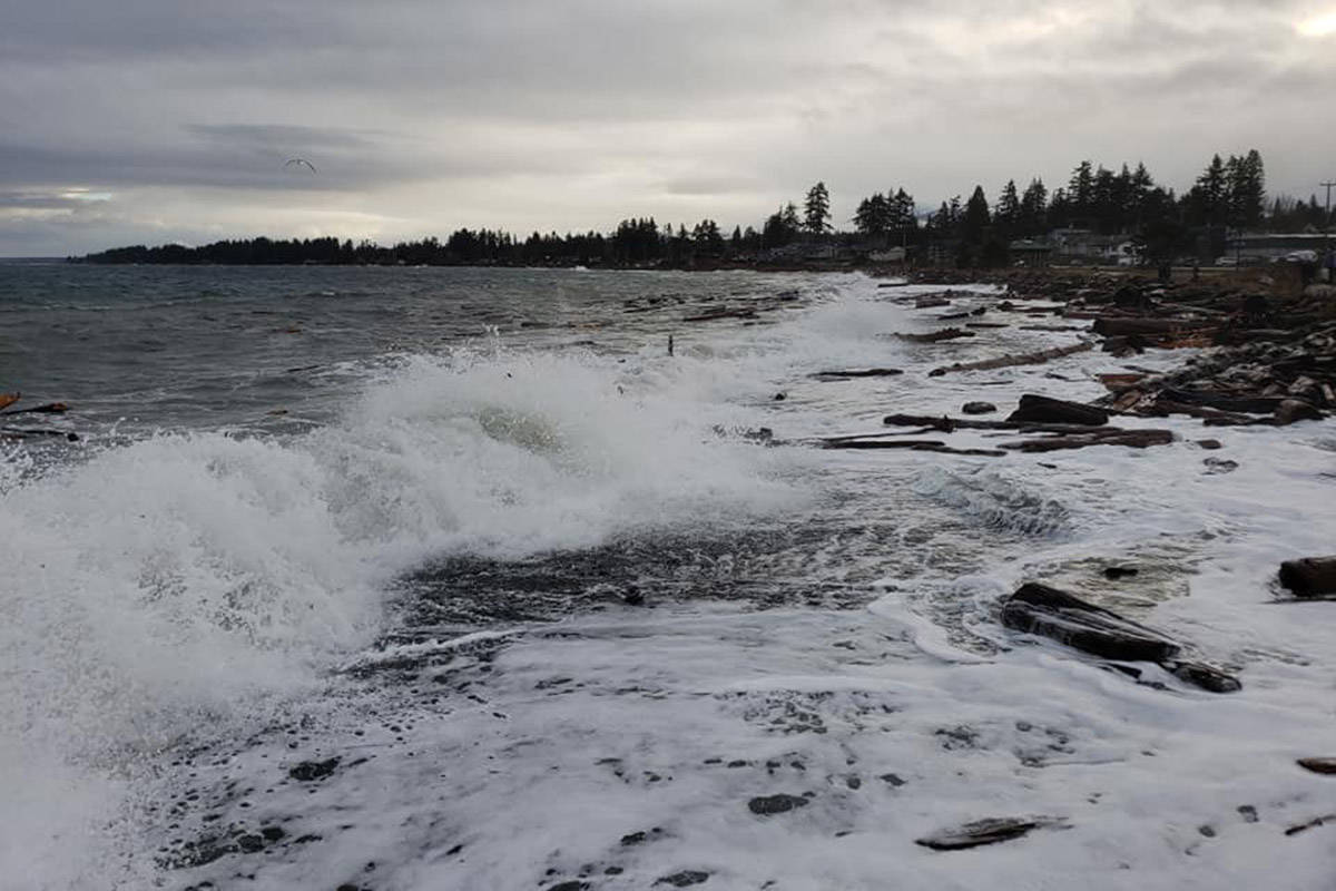 A photo by local resident Mark Seal shows a storm battering the Campbell River coastline on Dec. 20, 2018. The city is preparing for rising sea levels caused by global warming and climate change.