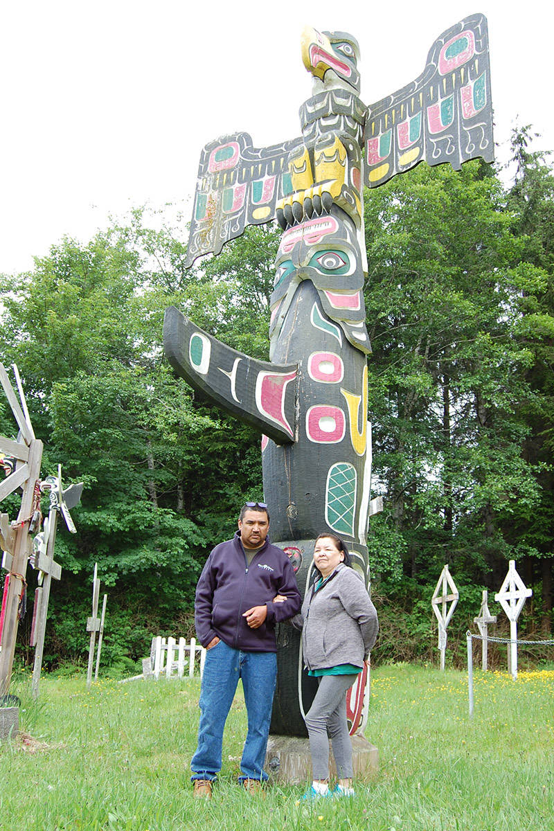 Campbell River residents Dean and Denise Nelson are pictured at the ‘Namgis Burial Grounds in Alert Bay on June 9. Photo by David Gordon Koch/Campbell River Mirror