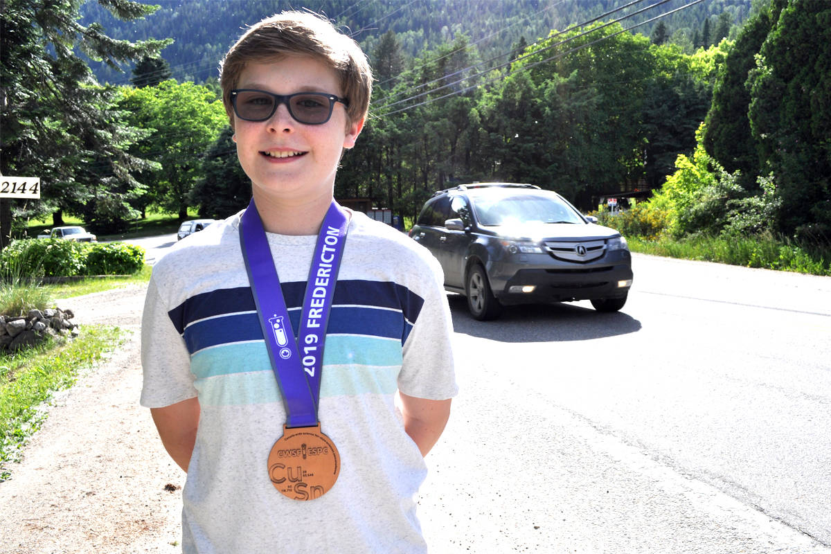 Lucas McDonnell-Hoffert’s study of how road line visibility affects safety won him a bronze medal at the national science fair in May. His work has led to a change in how police assess accidents. Photo: Tyler Harper