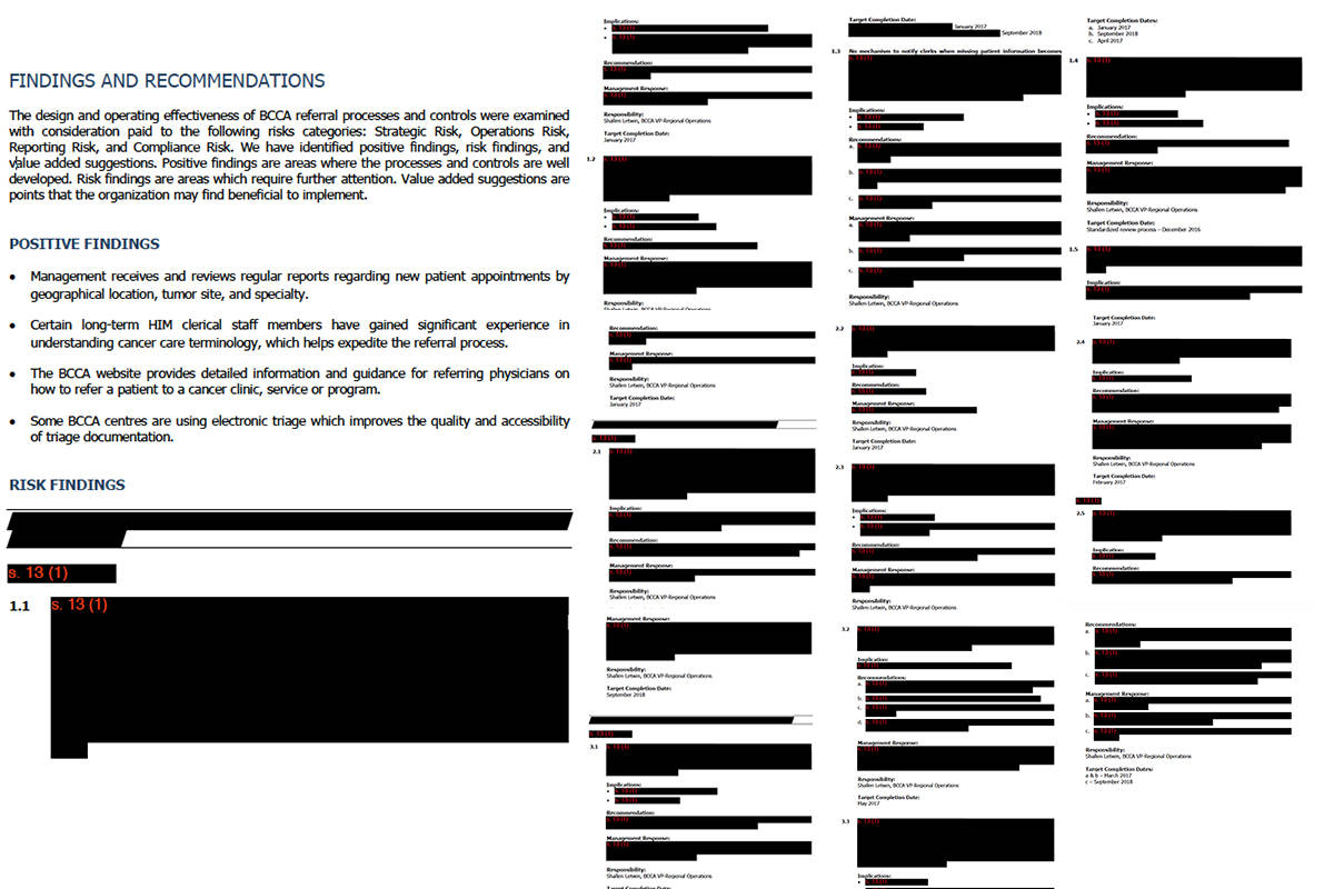 Provincial health body refuses to release full findings of cancer triage system audit