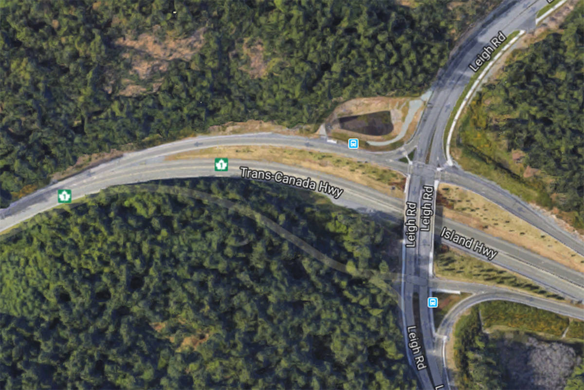 Work to widen the deadly stretch of road between Leigh Road and the Westshore Parkway in Langford will begin this fall. (Google Maps)