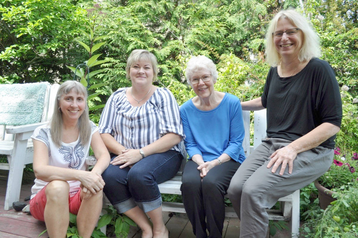 L-R: Denise McInnes, Lonnie Saliken, Anne Haigh and Suzanne Simard formed a unique support group that has turned into a deep friendship. Photo: Tyler Harper