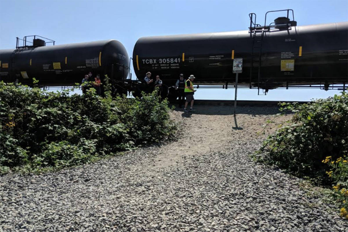 A man was reportedly hit by a train in White Rock Sunday afternoon. (Evan Monk photo)