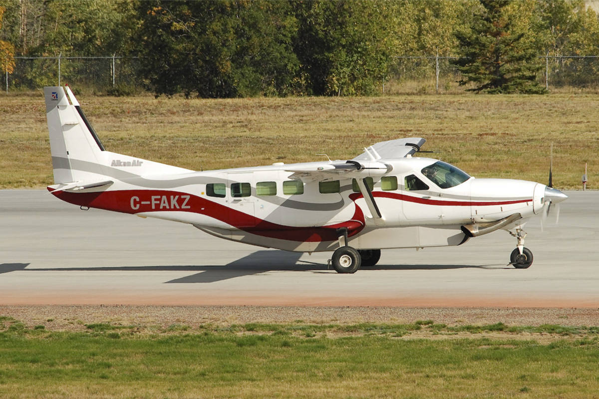 An Alkan Air Cessna 208 Caravan, similar to the one pictured, crashed Aug. 6 after leaving Rackla, Yukon. Both the pilot and single passenger on board died. (Alkan Air website)