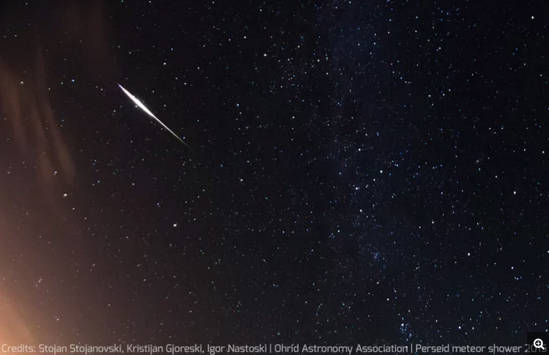 This amazing view of a Perseid meteor was captured by amateur astronomers Stojan Stojanovski, Kristijan Gjoreski and Igor Nastoski of the Ohrid Astronomy Association in Ohrid, Macedonia during the peak of the Perseid meteor shower on Aug. 12-13, 2015. The annual shower returns next week, with peak viewing on the night of Aug. 12. (Photo by Stojan Stojanovski, Kristijan Gjoreski, Igor Nastoski / Ohrid Astronomy Association)                                This amazing view of a Perseid meteor was captured by amateur astronomers Stojan Stojanovski, Kristijan Gjoreski and Igor Nastoski of the Ohrid Astronomy Association in Ohrid, Macedonia during the peak of the Perseid meteor shower in 2015. The annual shower returns next week, with peak viewing on the night of Aug. 12. (Photo by Stojan Stojanovski, Kristijan Gjoreski, Igor Nastoski / Ohrid Astronomy Association)