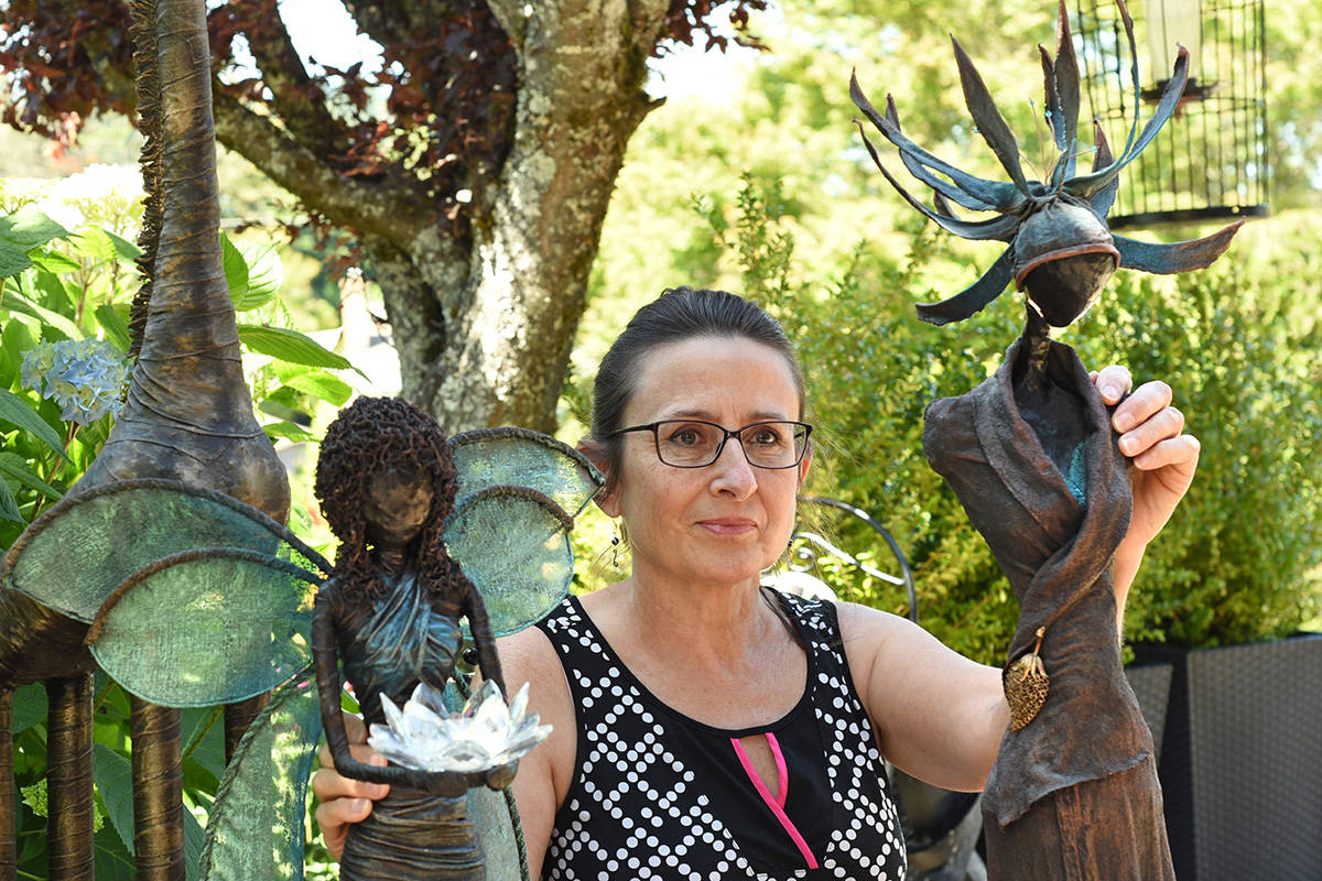 Artist Kathryn Fudge’s garden sculptures created from t-shirts