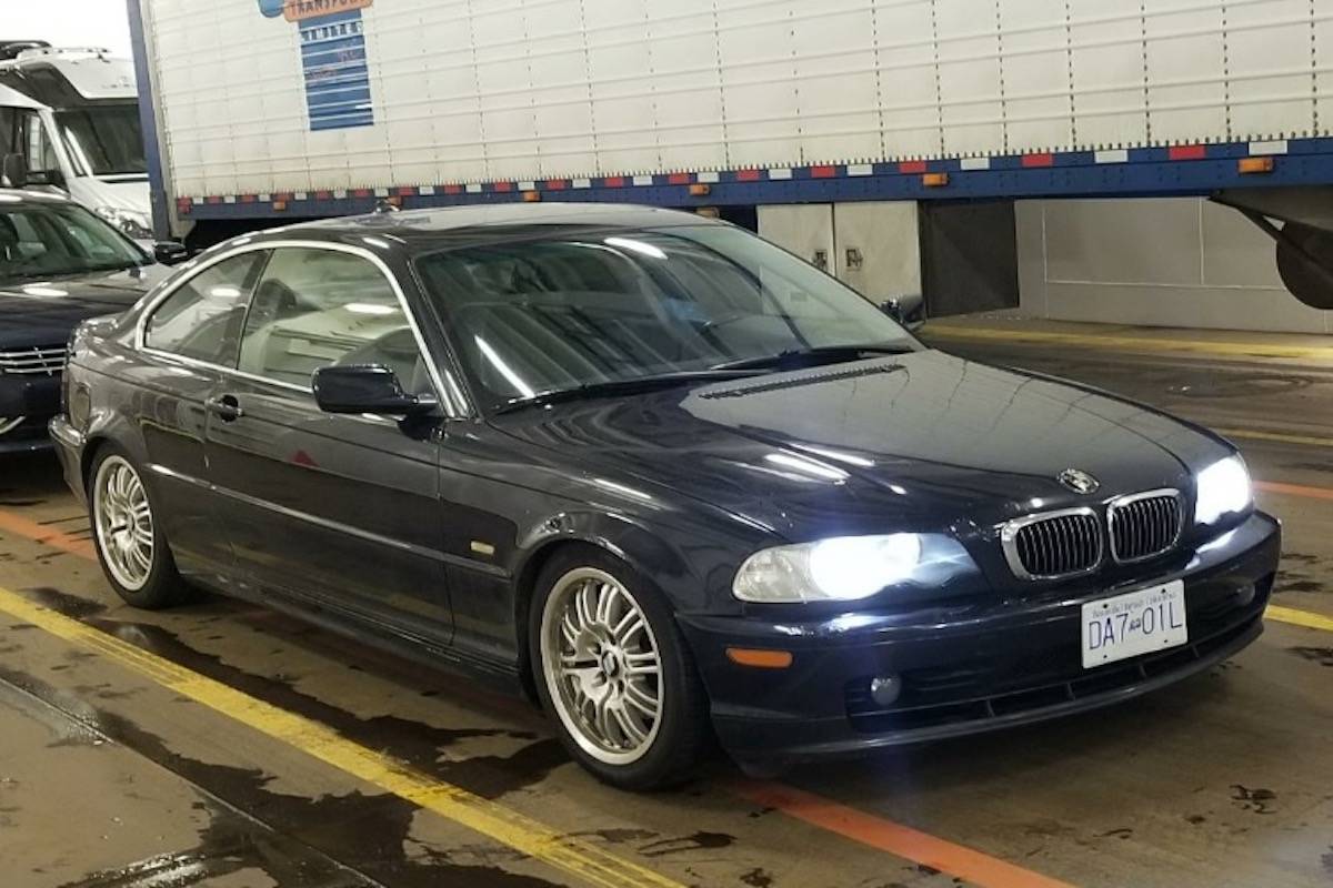The dark blue 2002 BMW 325Ci the pair are believed to be travelling in. (RCMP submission)