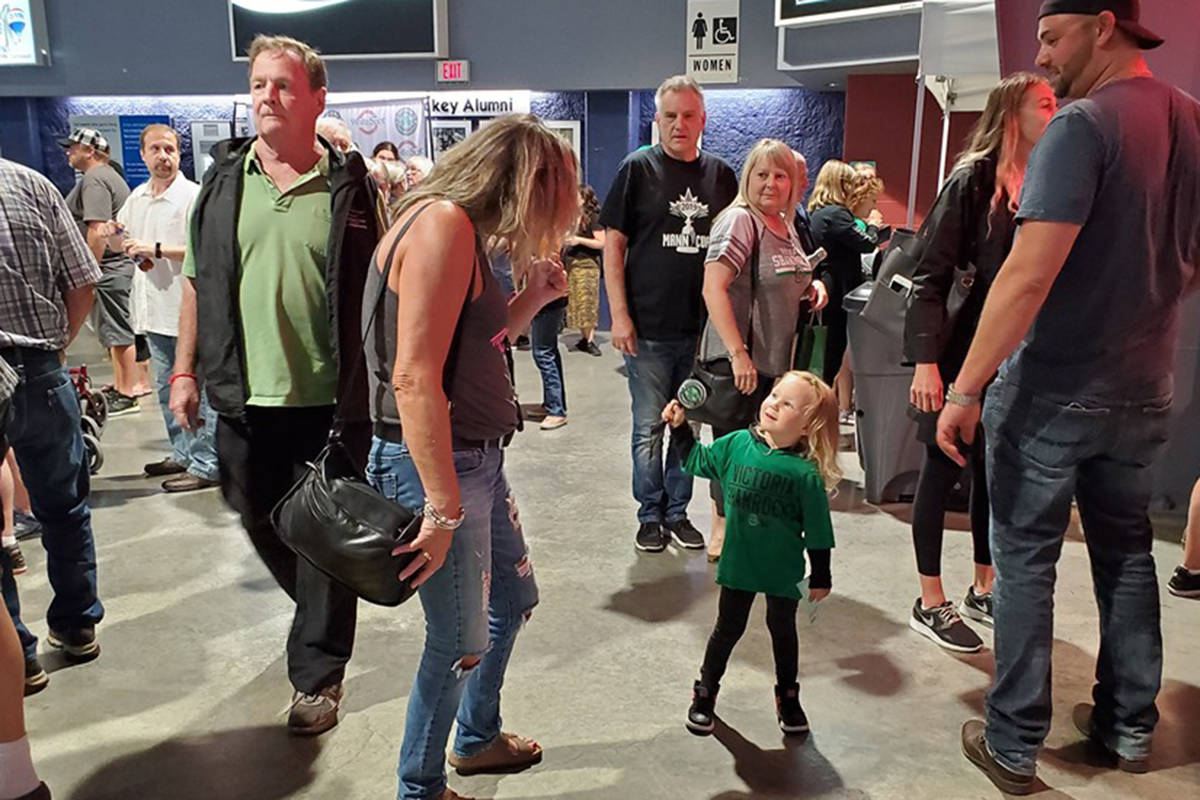 A tiny fan makes some noise with her cowbell in support of the Shamrocks. (Jessica Williamson/Black Press Media)
