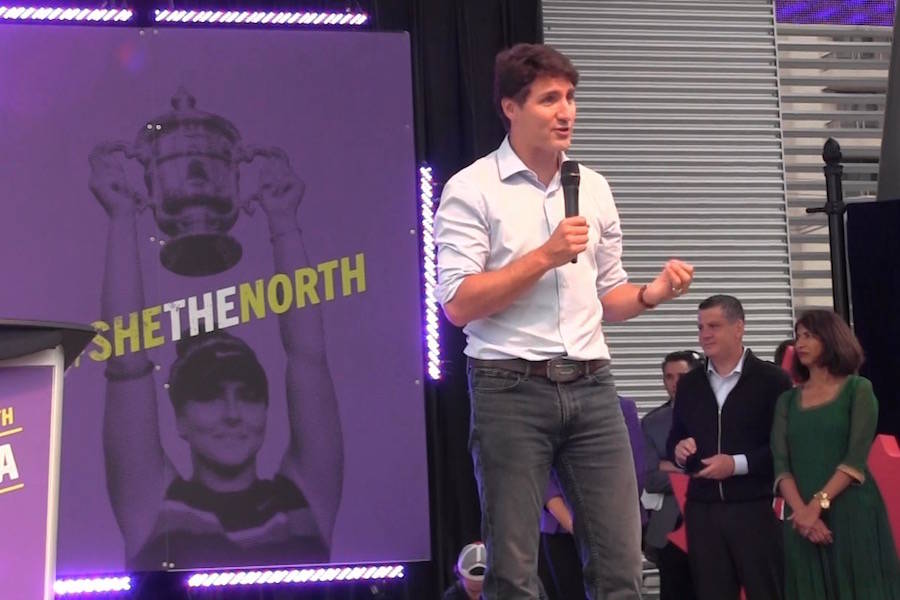 Liberal Leader Justin Trudeau speaks at a campaign event in Mississauga, Ont., on Sept. 16, 2019. (CP)