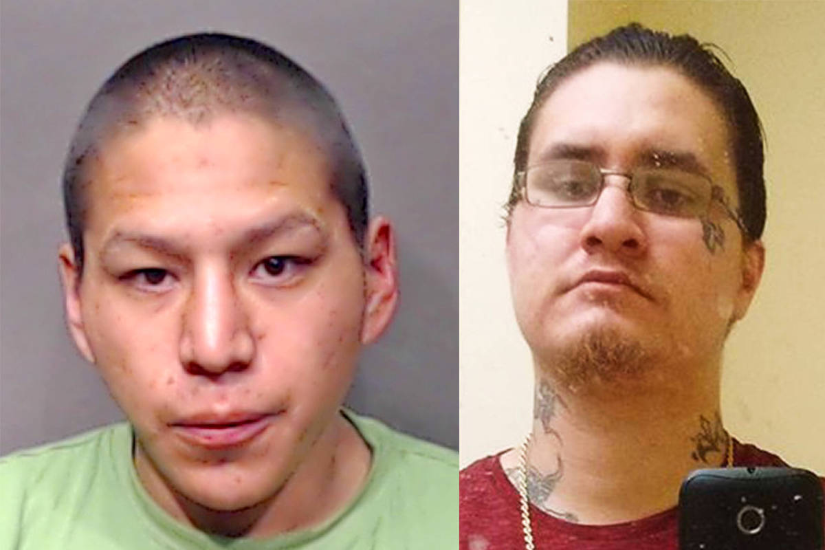 Michael Drynock (left) and Jayson Gilbert have been charged with first degree murder in the death of Branton Regner. (RCMP handout/Facebook photos)