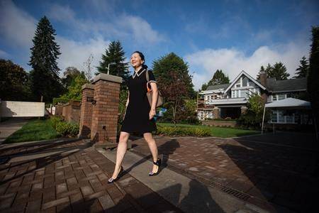 Huawei chief financial officer Meng Wanzhou, who is out on bail and remains under partial house arrest after she was detained last year at the behest of American authorities, leaves her home to attend a court hearing in Vancouver, on Tuesday, September 24, 2019. (THE CANADIAN PRESS/Darryl Dyck)