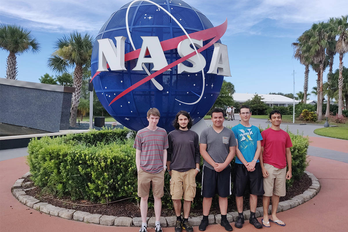 Courtesy of Carl Savage - The team of Ballenas Secondary students that managed to grow alfalfa sprouts in space! Alexander Marshall, Marco Ioffredi, Robert Lachance, Victor Kamel and Filipe Canavarro Pereira.
