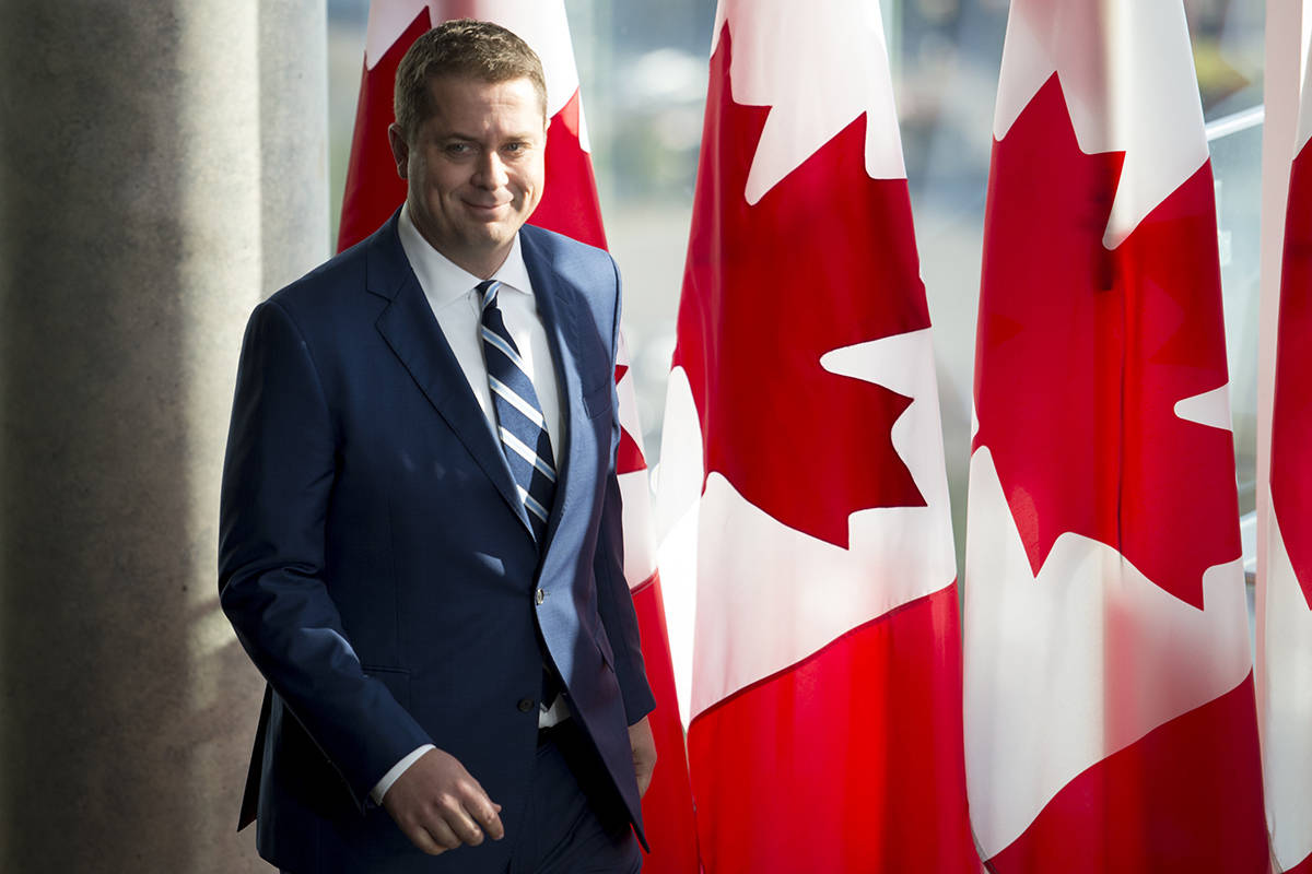 Conservative leader Andrew Scheer arrives for a morning announcement in Toronto Tuesday, October 1, 2019. THE CANADIAN PRESS/Jonathan Hayward