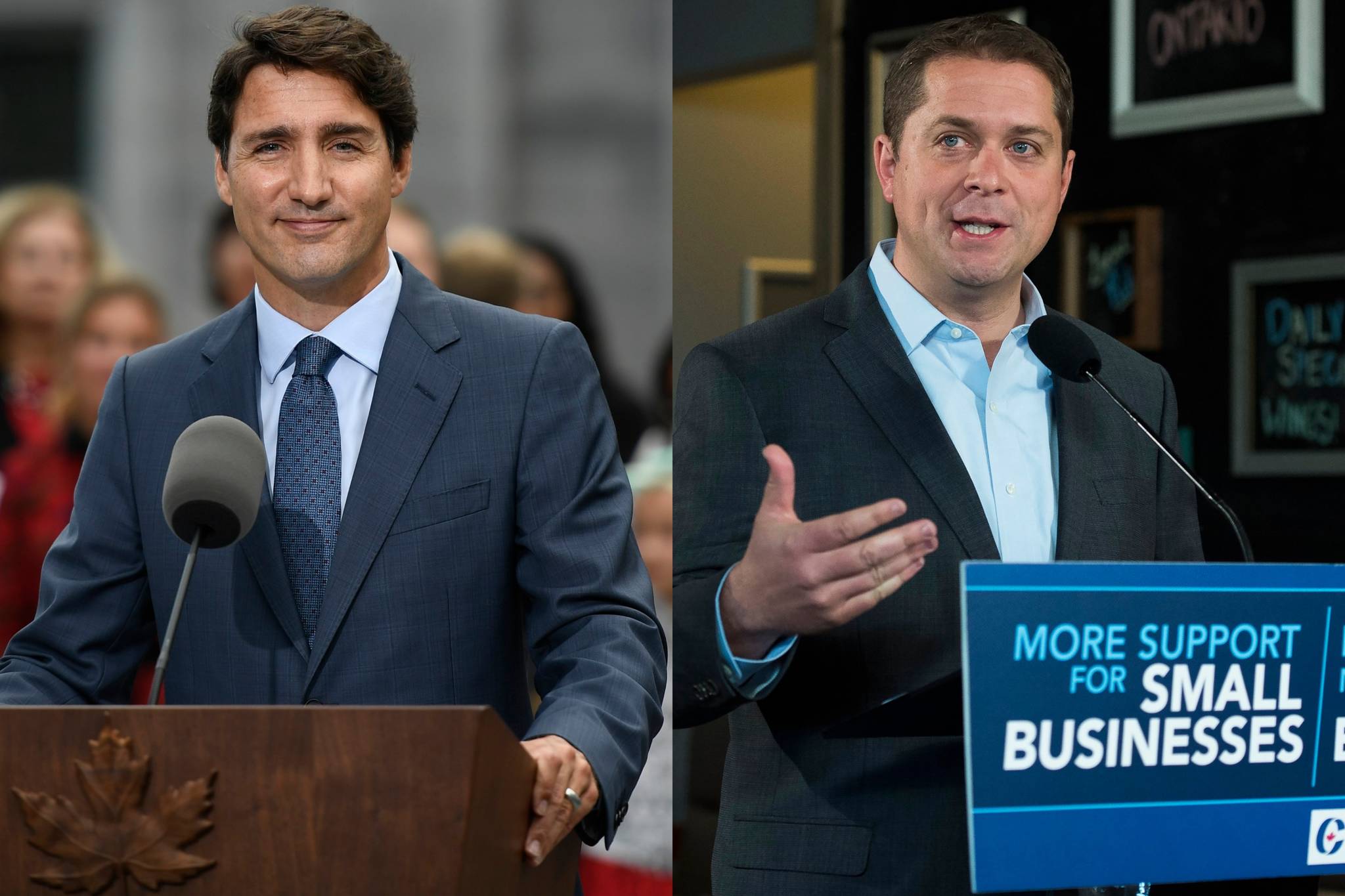 Liberal Leader Justin Trudeau, Conservative Leader Andrew Scheer (The Canadian Press photos)