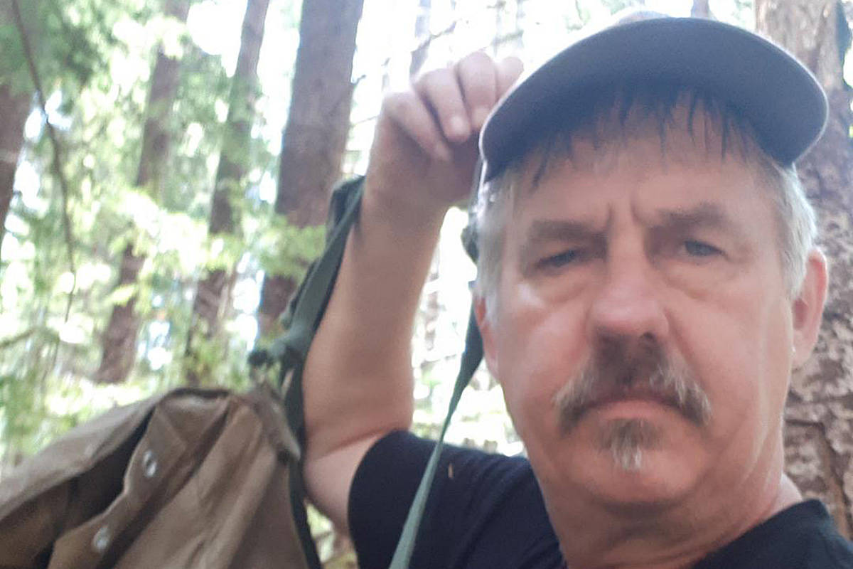 Neil Horner, known as “Mushroom Savage” at the Qualicum Beach Farmers’ Market, says his last mushroom picking adventure was a “close call” after he fell and dislocated his shoulder deep in the Vancouver Island bush. SUBMITTED PHOTO