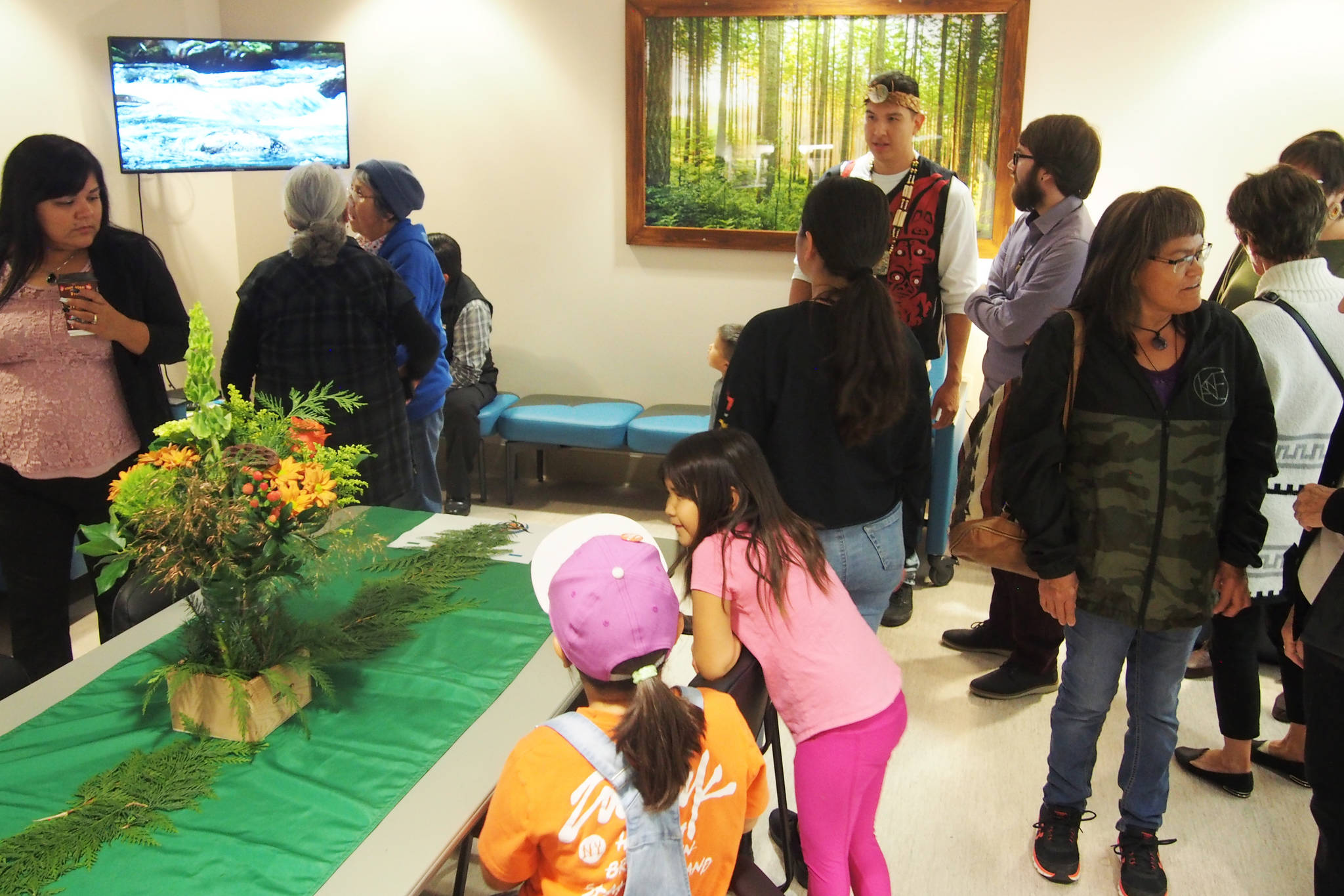 Visitors tour the newly opened All Nations Room at West Coast General Hospital. MIKE YOUDS PHOTO