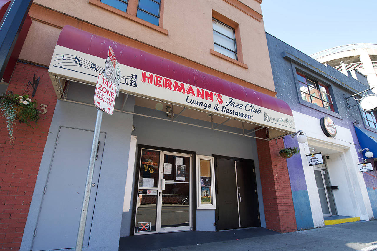 The disposition of the building hosting Hermann’s Jazz Club on View Street in Victoria has been the subject of a dispute amongst its owners in recent years. (Nicole Crescenzi/News Staff)