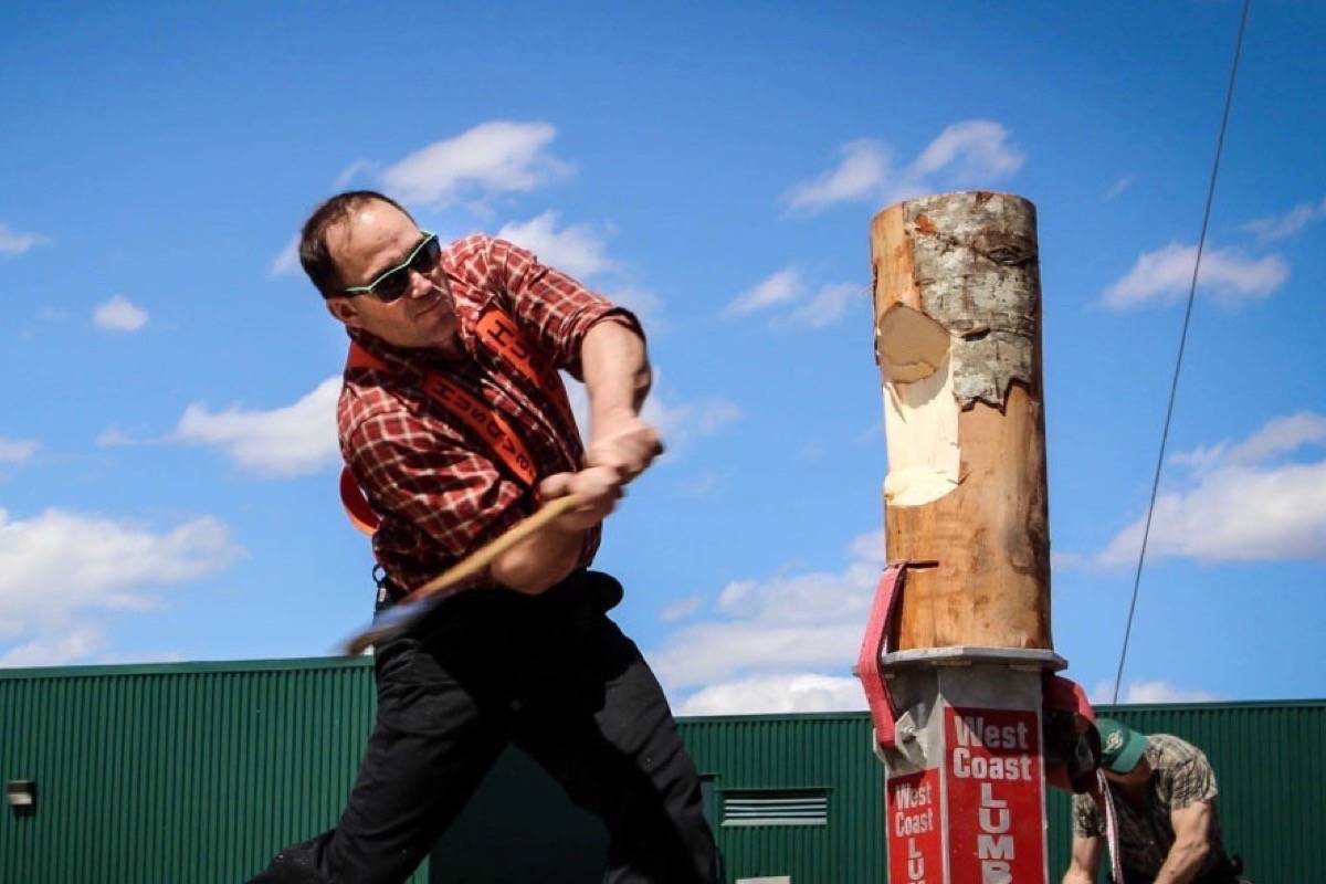 Chopping skills are much harder than they look, according to Darren Dean, owner of West Coast Lumberjack Shows. (contributed)