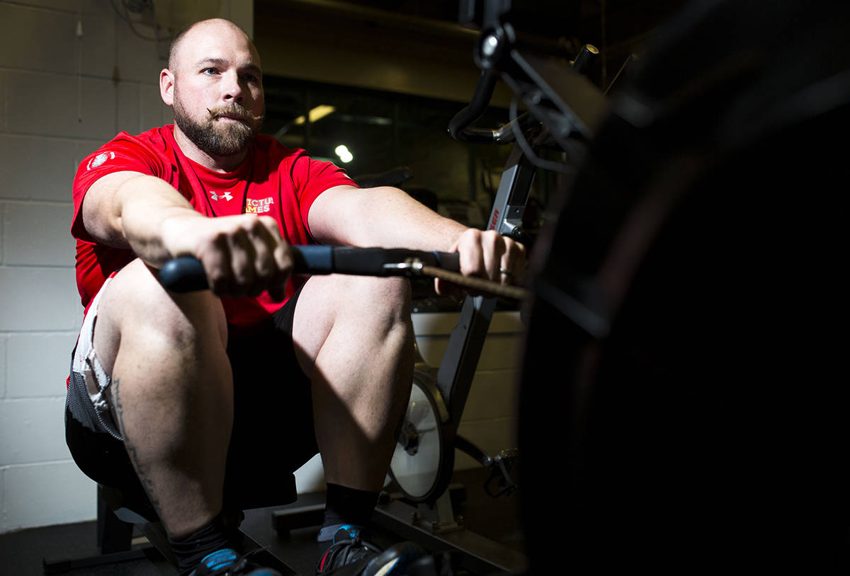 Chris Zizek has been named a member of Team Canada for the upcoming Invictus Games in the Netherlands. Until then, you’ll find him training at the Strathcona Gardens Recreation Centre. At least, when he’s not at work as a mechanic. Photo by Marissa Tiel/Campbell River Mirror