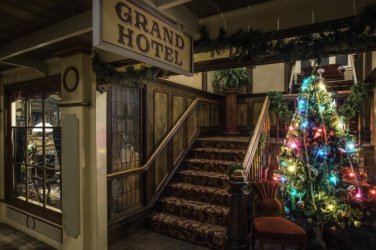The Royal B.C. Museum’s decorated Old Town is a grand sight through the holiday season. Visits from Father Christmas are part of the schedule throughout December. Check online for times. Courtesy Royal BC. Museum