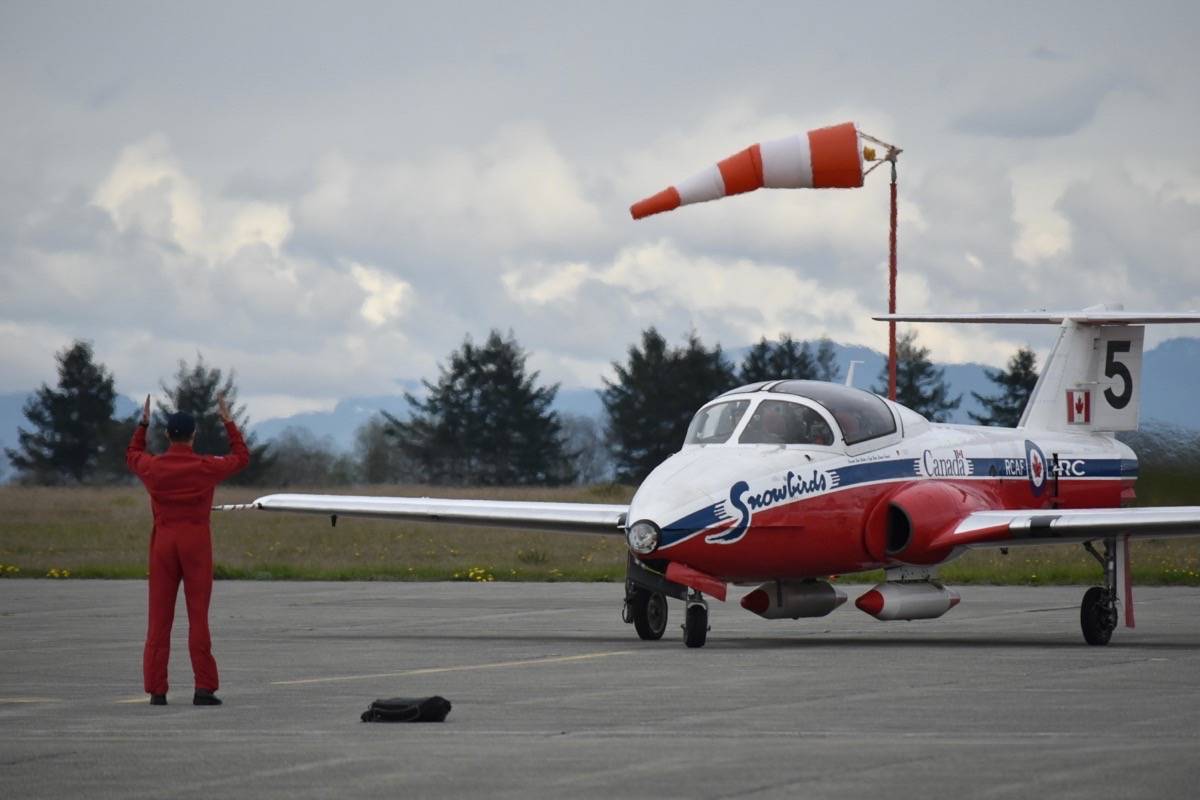 The Snowbirds will be returning to the Comox Valley for their annual practice prior to the airshow season, but rather than in April, the team will be coming to the Island in May. Photo by Erin Haluschak