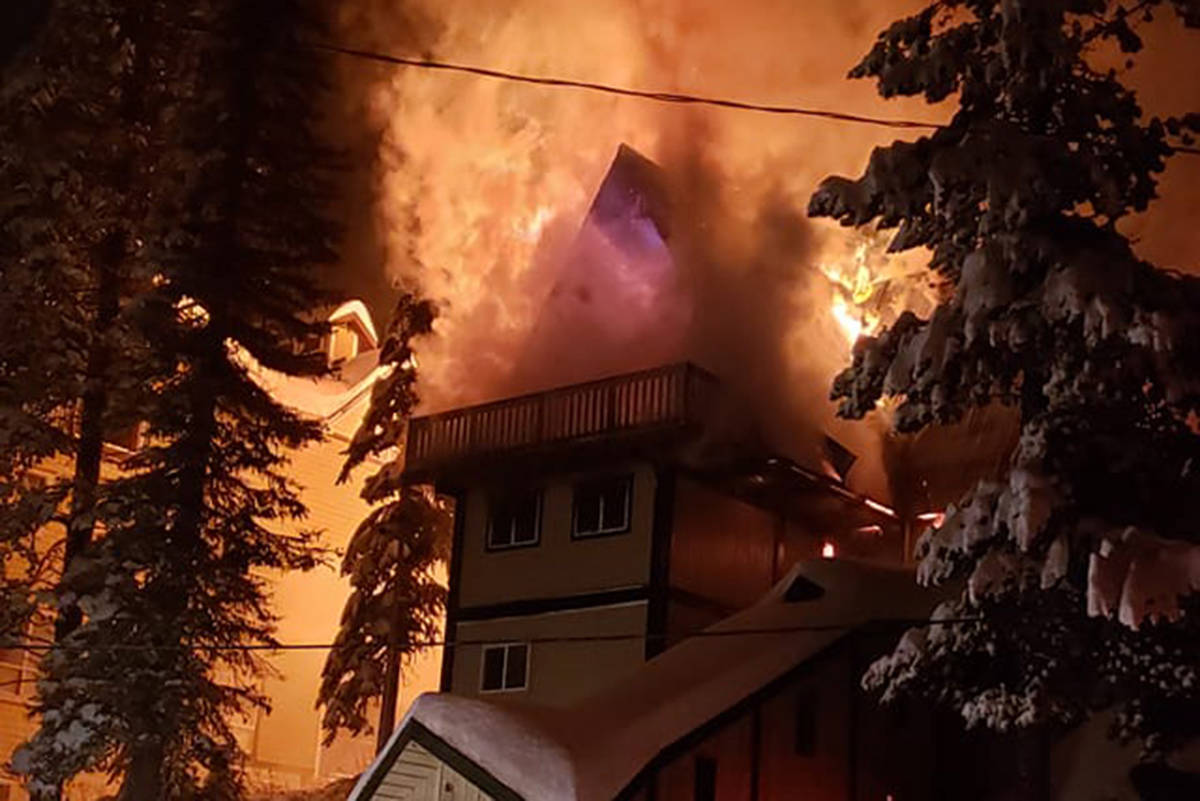 A fire in Big White in the early hours of Saturday, Dec. 14, 2019. (Facebook)